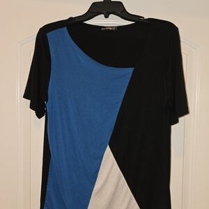 Sarin Mathews Colorblock Top - Black, Blue, and White